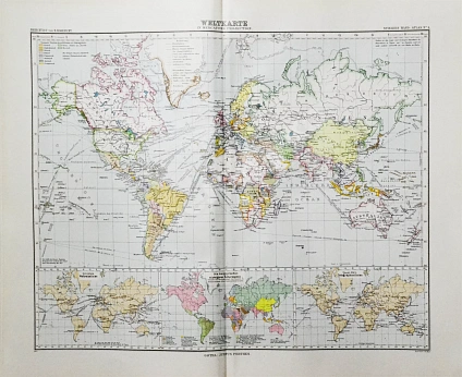 Антикварная книга Stieler, A. Stielers Hand-Atlas. 100 Karten in Kupferstich mit 162 Nebenkarten — , 1905 дополнительное фото 8