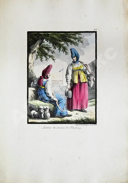 Антикварная книга Houbigant, A.G. Moeurs et costumes des Russes, Représentes en 50 planches coloriées, exécutées en litographie — Убиган Арман Густав, 1817 дополнительное фото 6