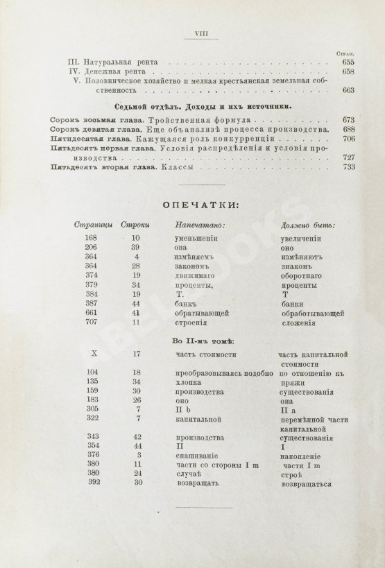 Первое/Прижизненное издание Маркс, К. Капитал. Критика политической экономии. Первое русское издание