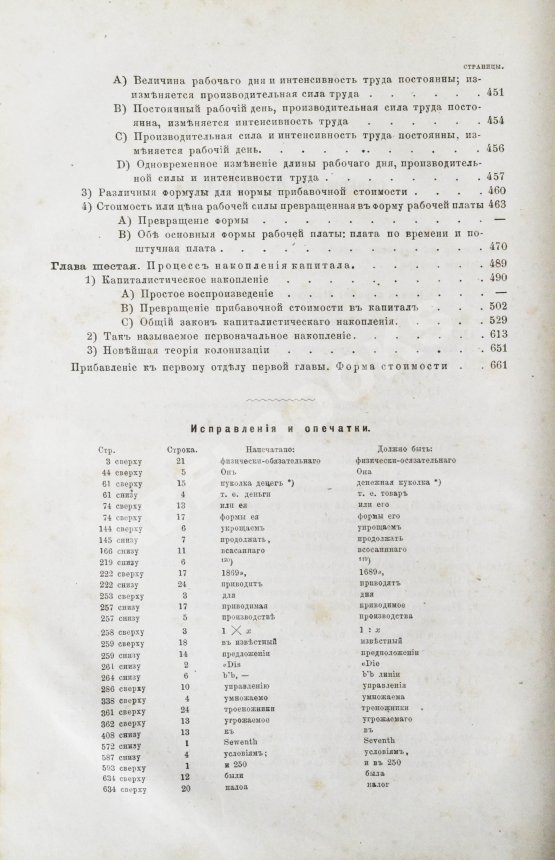 Первое/Прижизненное издание Маркс, К. Капитал. Критика политической экономии. Первое русское издание