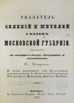 Нистрем, К. Указатель селений и жителей уездов Московской губернии
