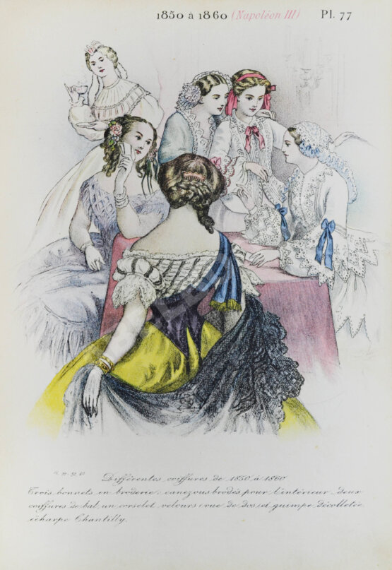 Антикварная книга Мода. Костюм, платье, шляпы, причёска и туалетные принадлежности на протяжении сорока лет с 1830 по 1870 годы