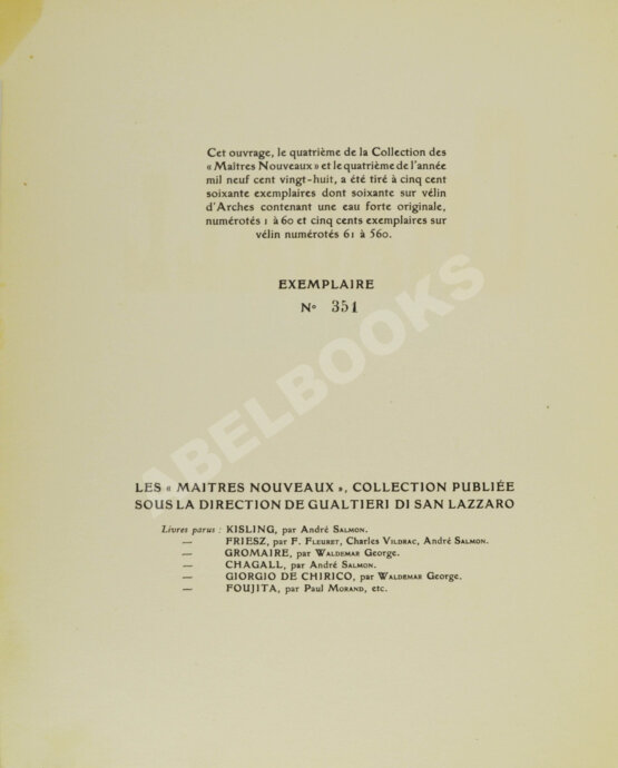 Антикварная книга Шагал, М.З. [автограф] Andre Salmon. Chagall