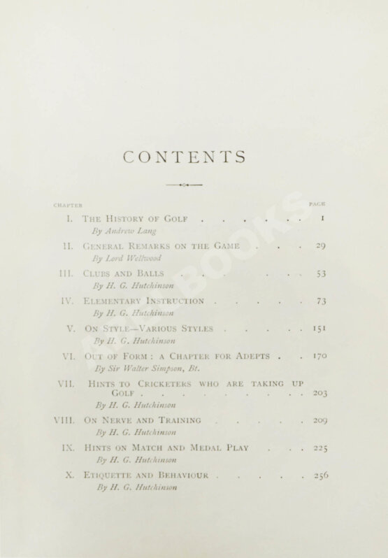 Антикварная книга Хатчинсон, Г. Гольф