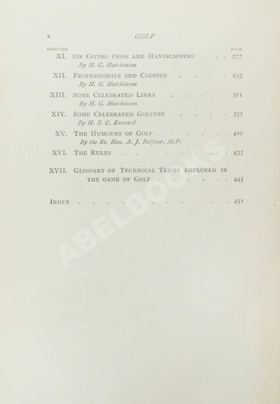 Антикварная книга Хатчинсон, Г. Гольф