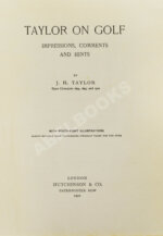 Тейлор, Д.Г. Тейлор о гольфе
