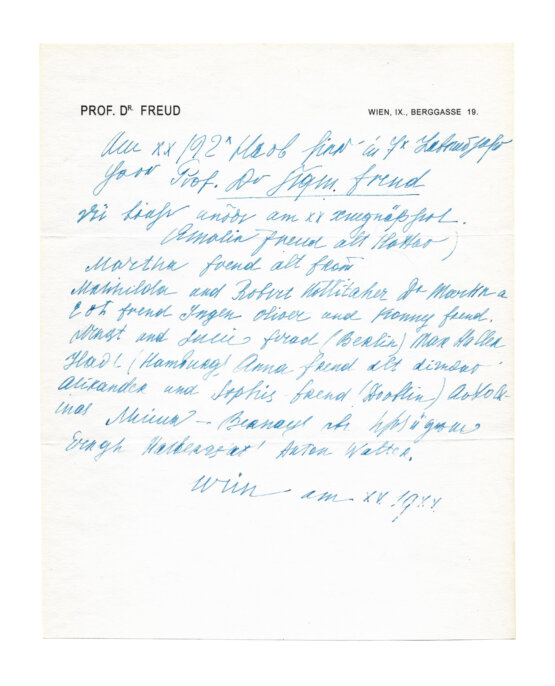 Антикварная книга Собственноручное письмо Зигмунда Фрейда