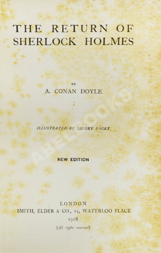 Первое/Прижизненное издание Conan Doyle, A. The Return of Sherlock Holmes Первое/Прижизненное издание Conan Doyle, A. The Return of Sherlock Holmes