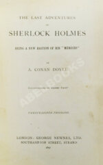 Conan Doyle, A. The Last Adventures of Sherlock Holmes being a new edition of his «memoirs»