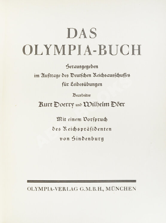 Антикварная книга Das Olympia Buch
