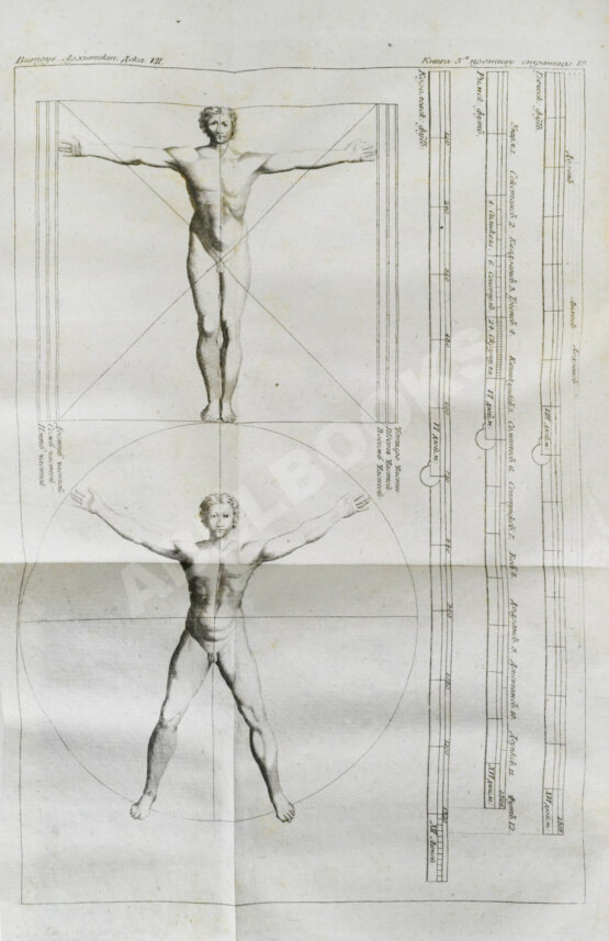 Антикварная книга Марка Витрувия Поллиона об архитектуре