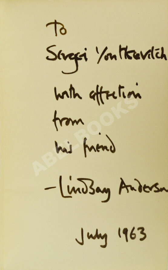 Антикварная книга [автограф Линдсея Андерсона Сергею Юткевичу]