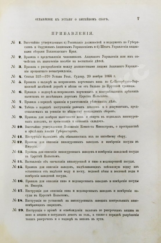 Антикварная книга Устав о питейном сборе