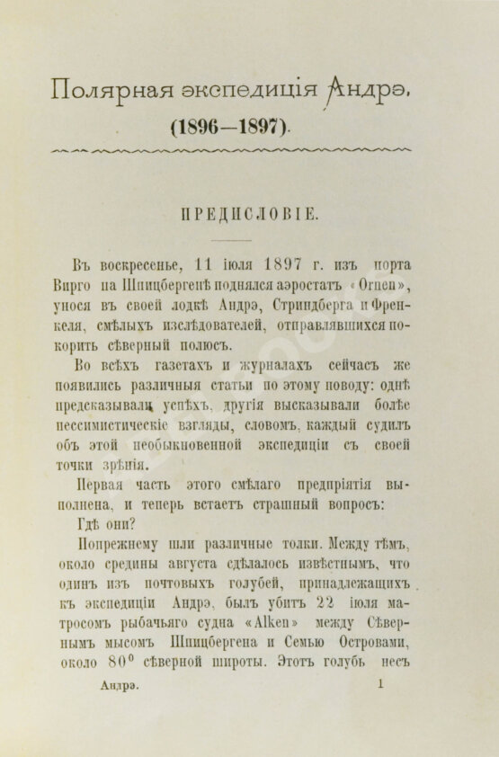 Антикварная книга Андрэ. К Северному полюсу на аэростате