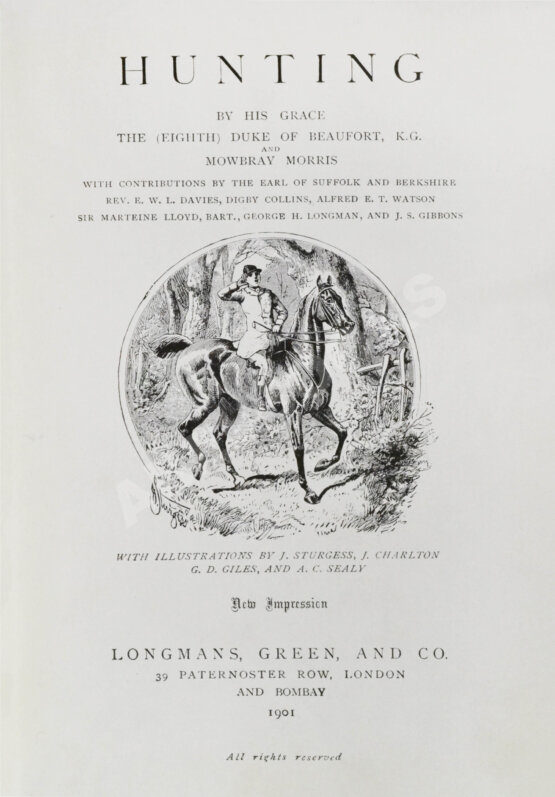 Антикварная книга Герцог Бофорт, Мобрей, М. Охота