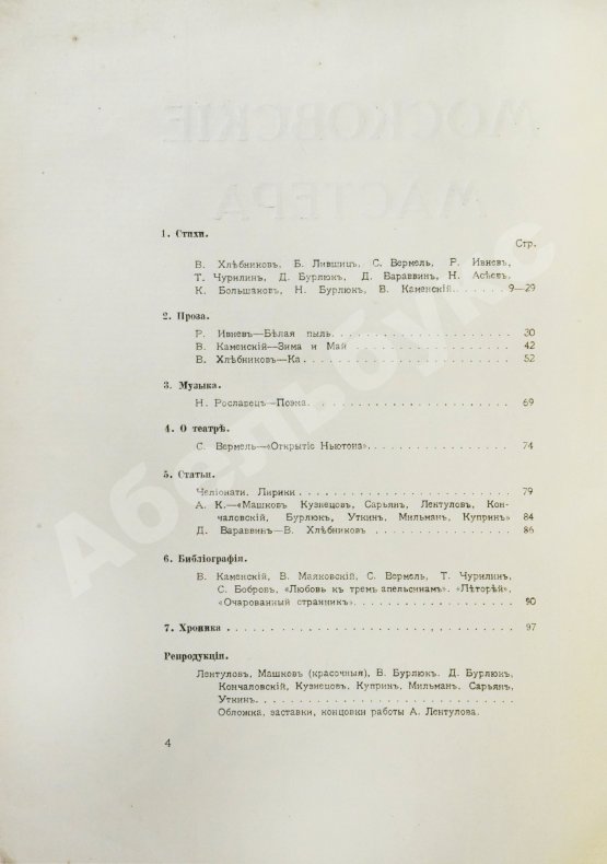 Антикварная книга Московские мастера. Журнал искусств