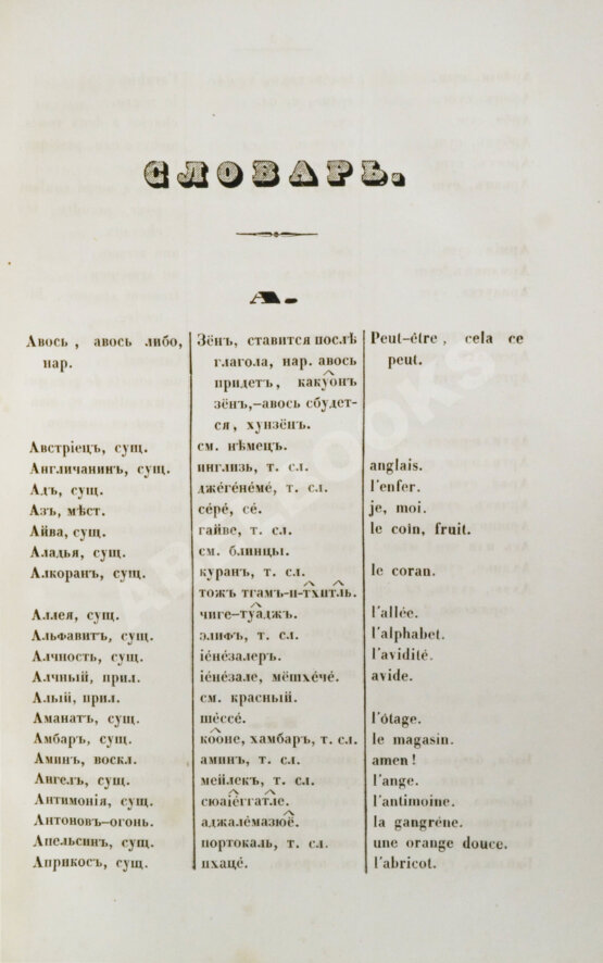 Словарь русско-черкесский или адигский, с краткой грамматикой сего последнего языка Словарь русско-черкесский или адигский, с краткой грамматикой сего последнего языка