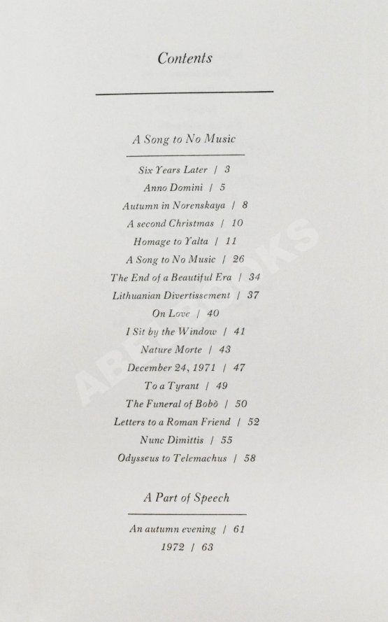 Антикварная книга Бродский, И.А. [автограф] Brodsky, J. A part of speech