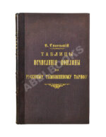 Рясовский, В.Г. [автограф] Таблицы исчисления пошлины по русскому таможенному тарифу