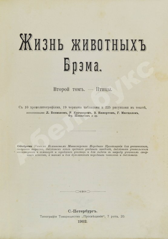 Антикварная книга Брэм, А. Жизнь животных Брэма