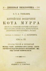 Гофман, Э.Т.А. Житейские воззрения кота Мурра вместе с отрывками биографии капельмейстера Иоганна Крейслера, изложенной в добавочных макулатурных листах