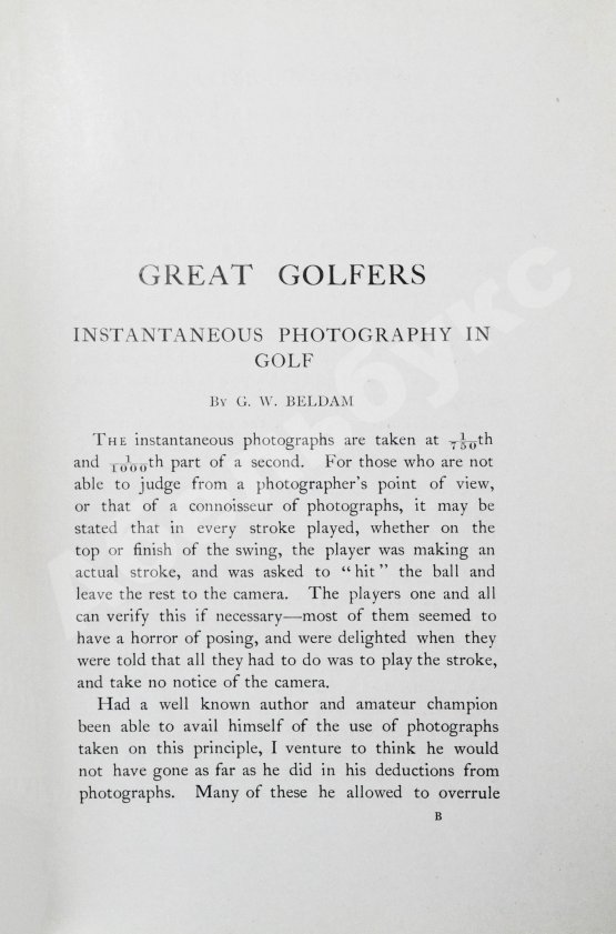 Антикварная книга Beldam, G. Great golfers. Their Methods at a Glance. Белдам, Дж. Великие игроки в гольф. Разбор их приёмов