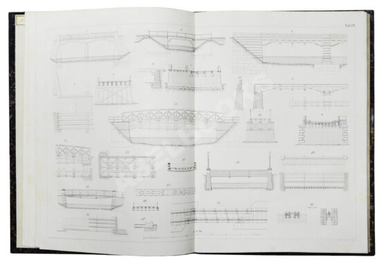 Антикварная книга Беккер, М. Строительство мостов в полном объёме. Атлас чертежей Антикварная книга Беккер, М. Строительство мостов в полном объёме. Атлас чертежей