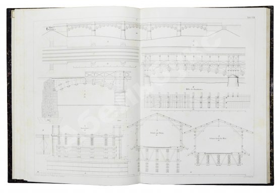 Антикварная книга Беккер, М. Строительство мостов в полном объёме. Атлас чертежей