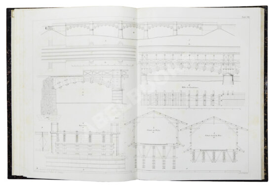 Антикварная книга Беккер, М. Строительство мостов в полном объёме. Атлас чертежей Антикварная книга Беккер, М. Строительство мостов в полном объёме. Атлас чертежей