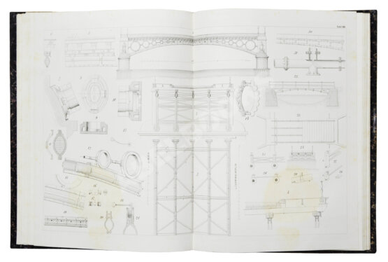 Антикварная книга Беккер, М. Строительство мостов в полном объёме. Атлас чертежей Антикварная книга Беккер, М. Строительство мостов в полном объёме. Атлас чертежей