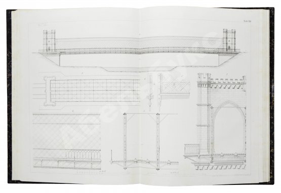 Антикварная книга Беккер, М. Строительство мостов в полном объёме. Атлас чертежей