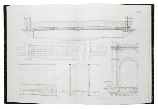 Антикварная книга Беккер, М. Строительство мостов в полном объёме. Атлас чертежей Антикварная книга Беккер, М. Строительство мостов в полном объёме. Атлас чертежей