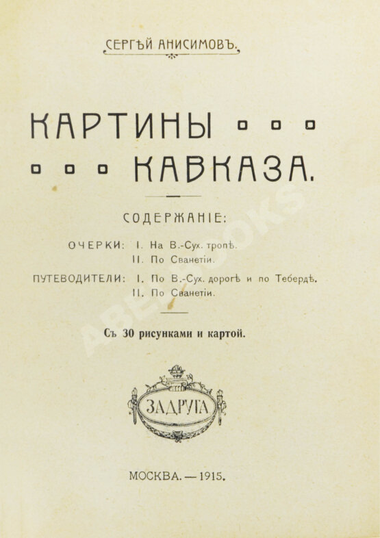 Антикварная книга Анисимов, С.С. Картины Кавказа