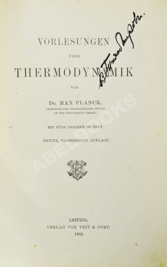 Первое/Прижизненное издание Планк, М. Лекции по термодинамике