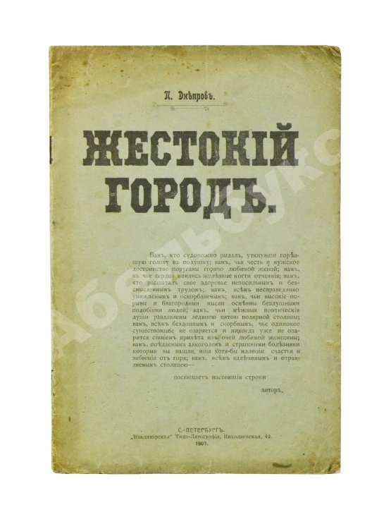 Антикварная книга Днепров, П. Жестокий город