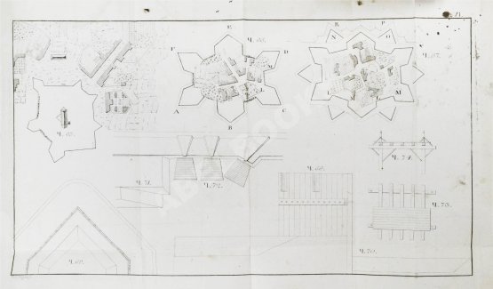 Антикварная книга Беллавен, Ж.Н. Курс фортификации или главные основания строения, атаки и обороны, ретраншаментов и крепостей