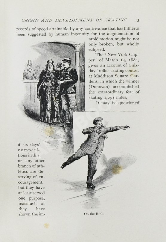 Антикварная книга Коньки. Фигурное катание. Кёрлинг. Тобогган. Буерный спорт. Бенди. Первое издание