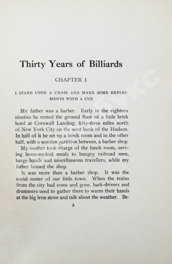 Первое/Прижизненное издание Hoppe, W. Thirty years of billiard. Первое издание