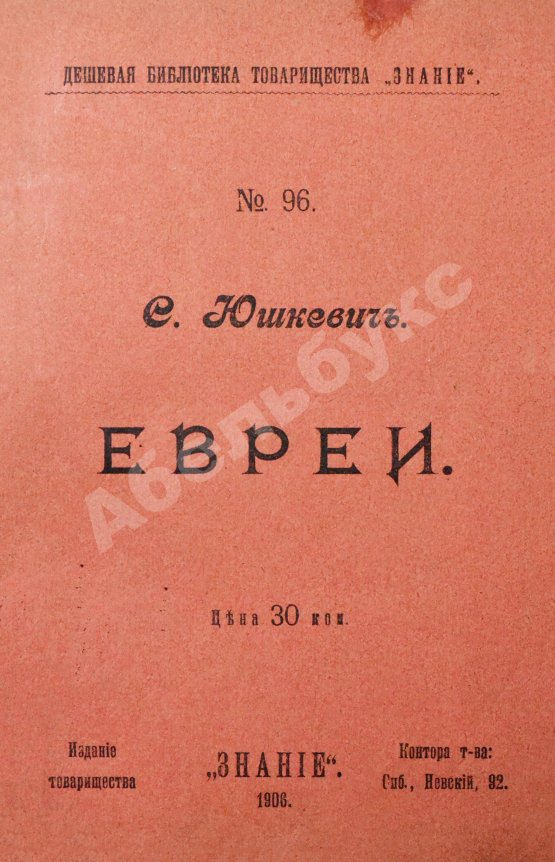 Антикварная книга Юшкевич, С.С. Евреи