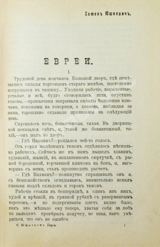 Антикварная книга Юшкевич, С.С. Евреи