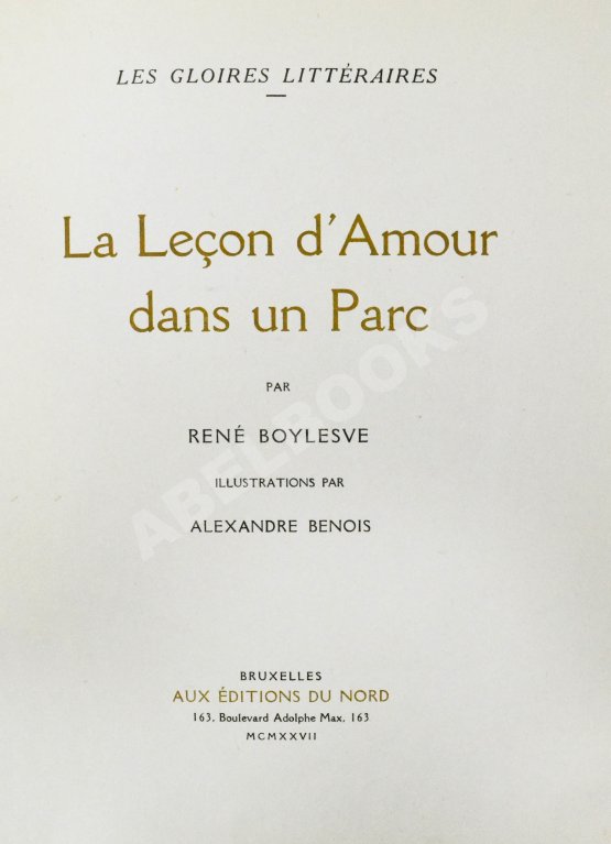 Антикварная книга Boylesve, R. La lecon d’Amour dans un Parc. Буалев, Р. Урок любви в парке