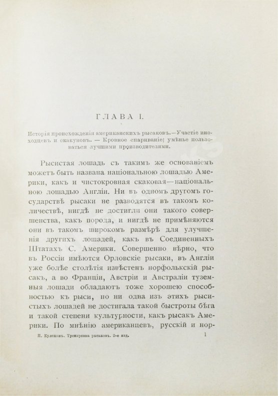 Антикварная книга Кулешов, П.Н. Тренировка рысаков