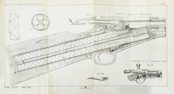 Антикварная книга Ховен, А.И. фон-дер. О значении быстрой стрельбы, о новейших образцах магазинных ружей и приборах для ускорения ружейной стрельбы