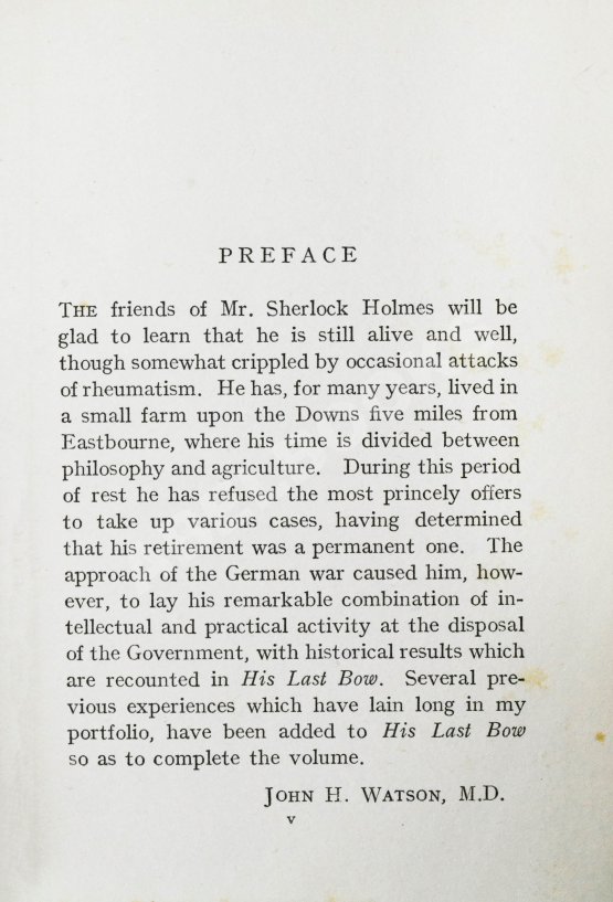 Первое/Прижизненное издание Conan Doyle, A. His Last Bow. Первое издание