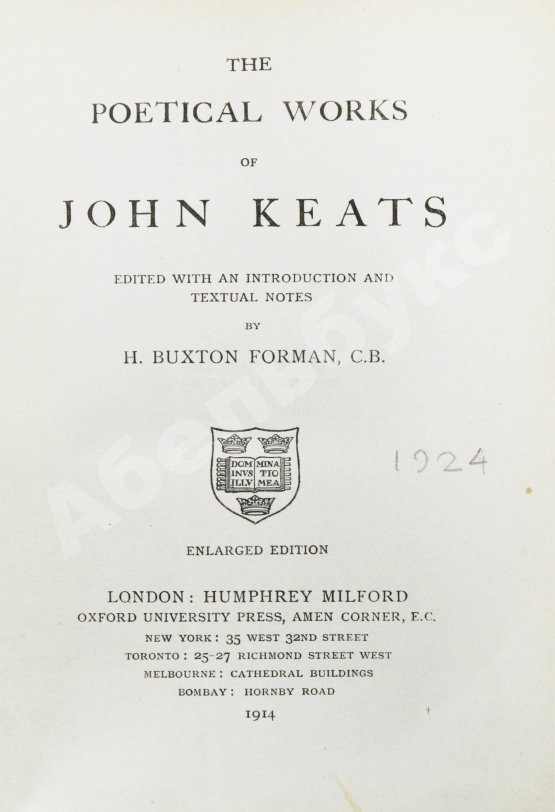 Антикварная книга Keats, J. The poetical works of John Keats