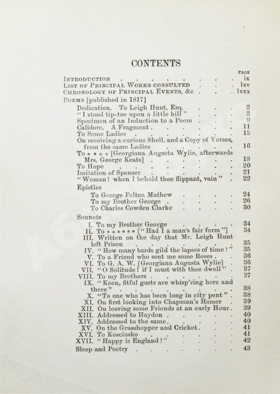 Антикварная книга Keats, J. The poetical works of John Keats