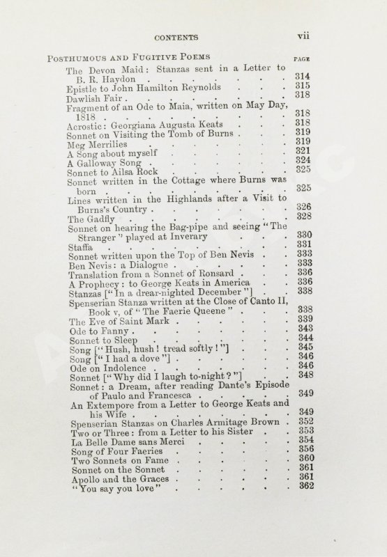 Антикварная книга Keats, J. The poetical works of John Keats