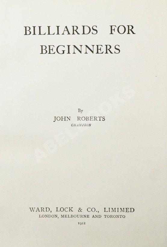 Антикварная книга Roberts, J. Billiards for beginners