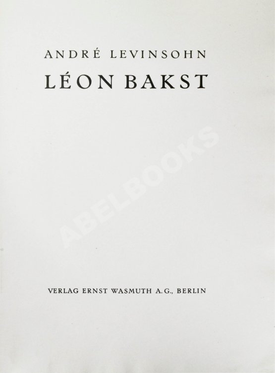 Антикварная книга Levinsohn, A. Léon Bakst