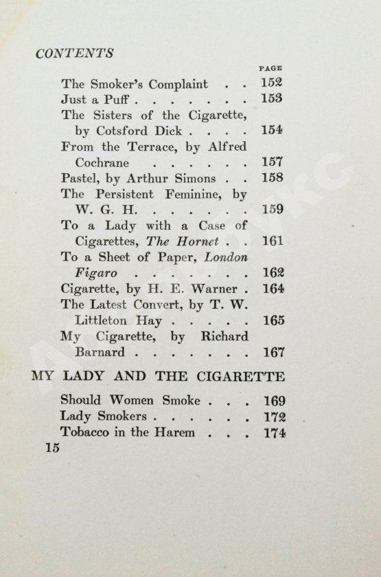 Антикварная книга Bain, J. Jr. Cigarettes in fact and fancy